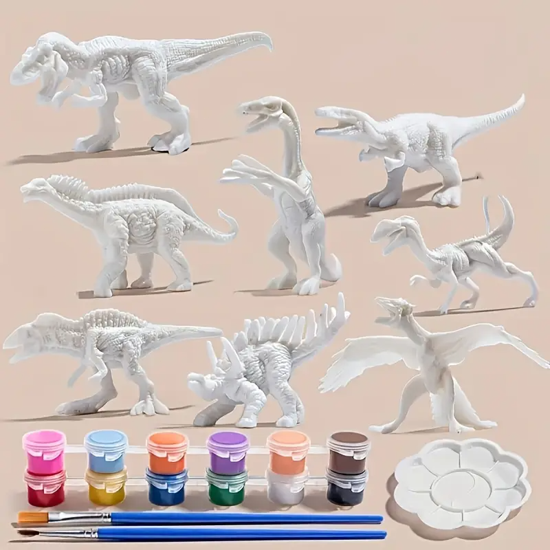 6pcs/8pcs, DIY Coloring Dinosa - đánh giá và giá Puzzle Blank White