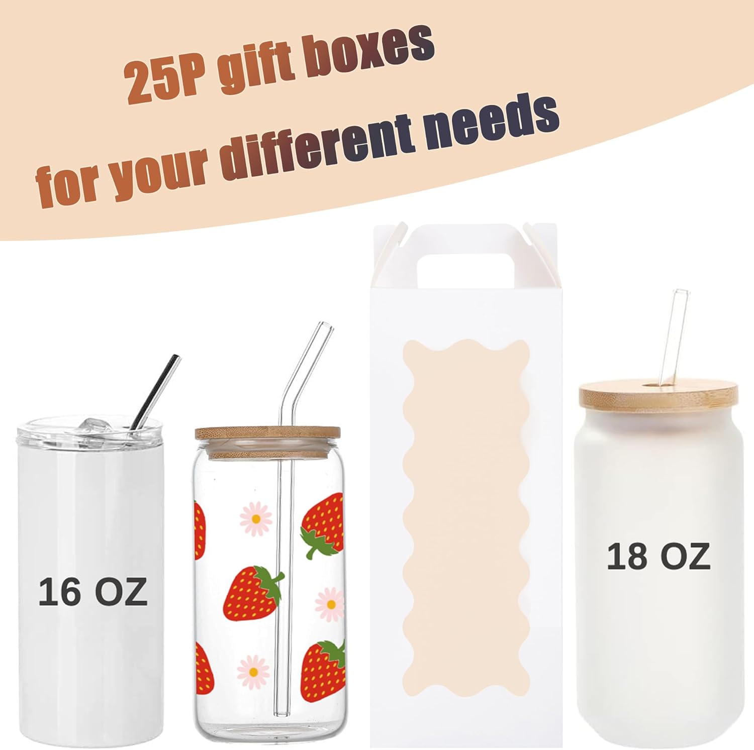 25 Pack Tumbler Gift Boxes wit - đánh giá và giá Tumbler 20Oz White