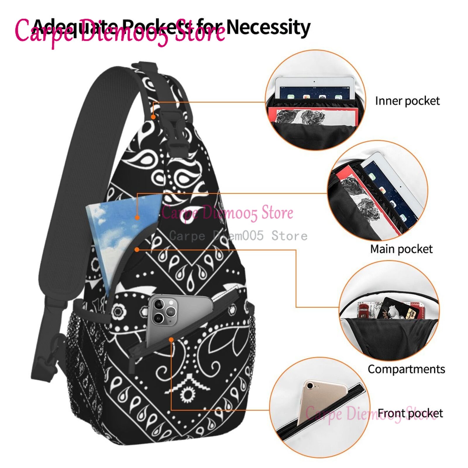 Black And White Paisley Chican - đánh giá và giá Bandana Blank White