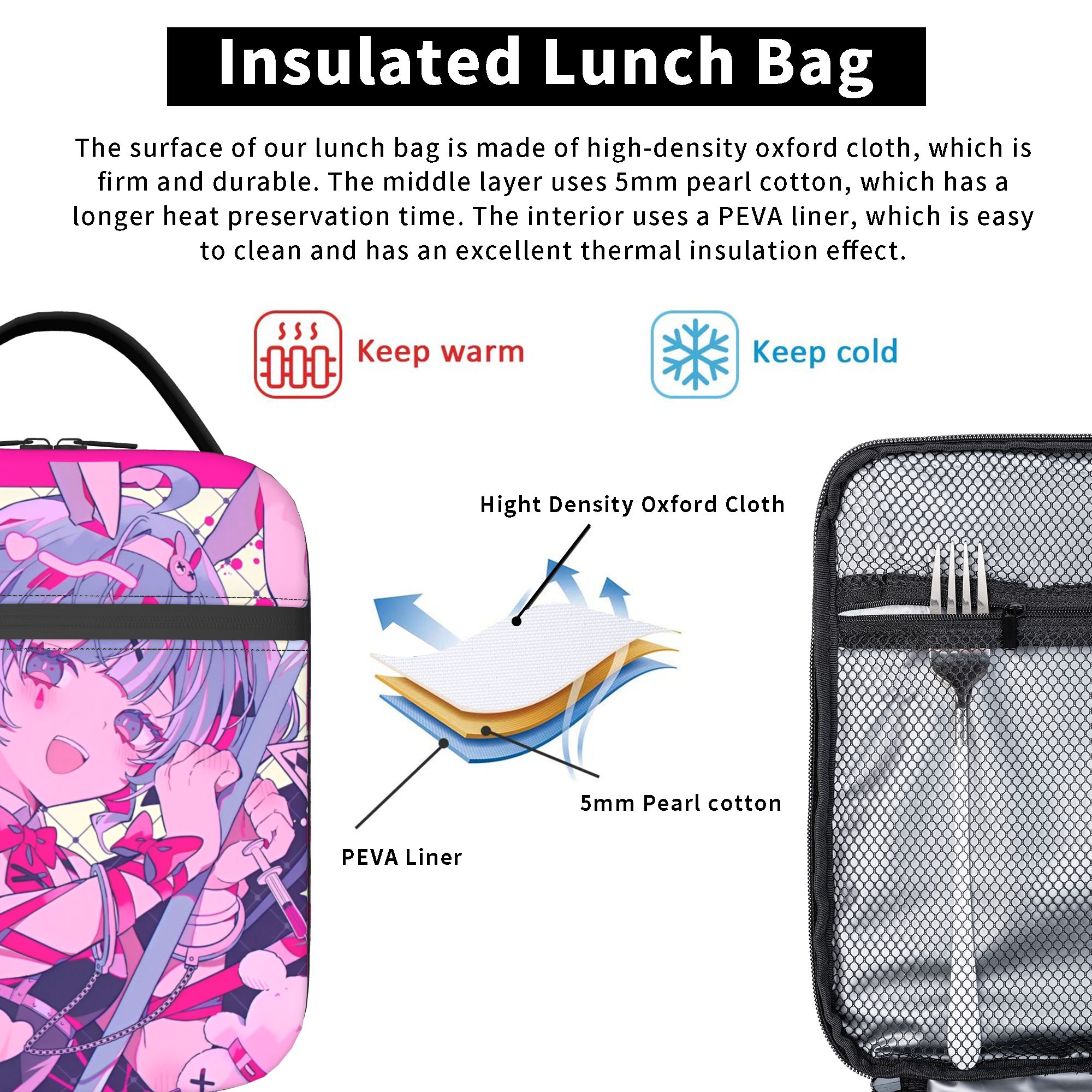Hatsune Miku  Insulated Lunch  - đánh giá và giá Tote Bag Sublimation