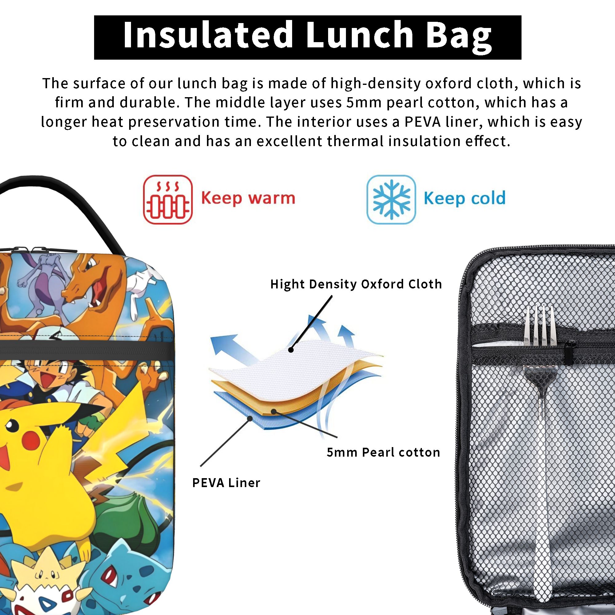 Cute Cartoon Manga Poke-Mon In - đánh giá và giá Tote Bag Sublimation