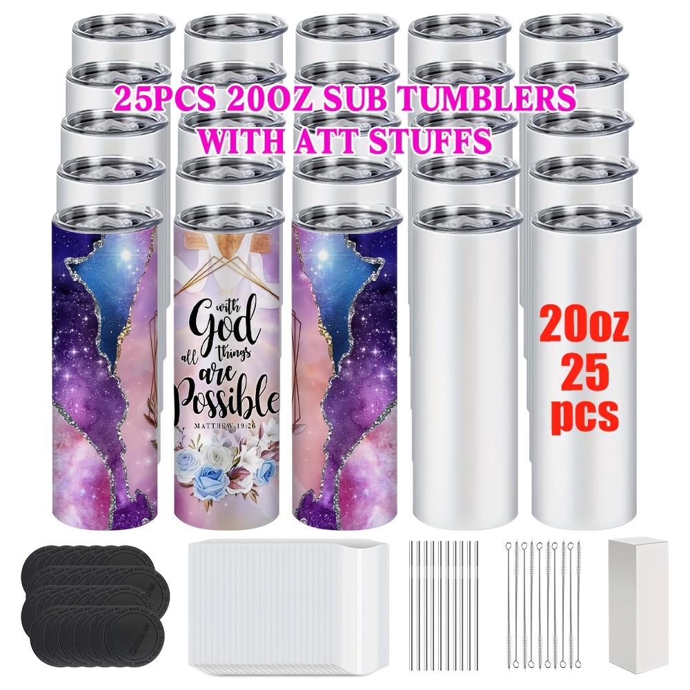 50/25/10 Pack Sublimation Tumb - đánh giá và giá Tumbler 20Oz White
