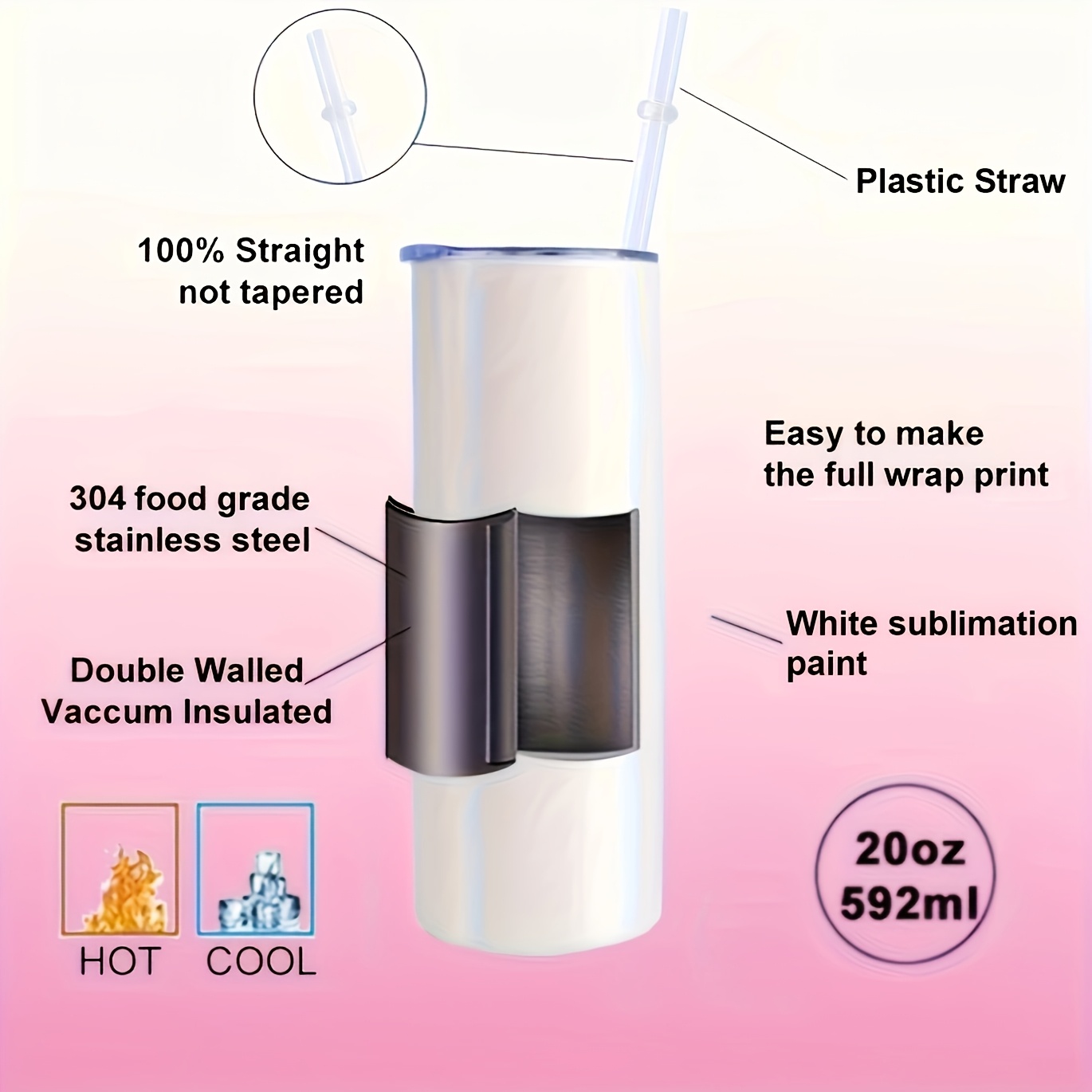 50/25/10 Pack Sublimation Tumb - đánh giá và giá Tumbler 20Oz White