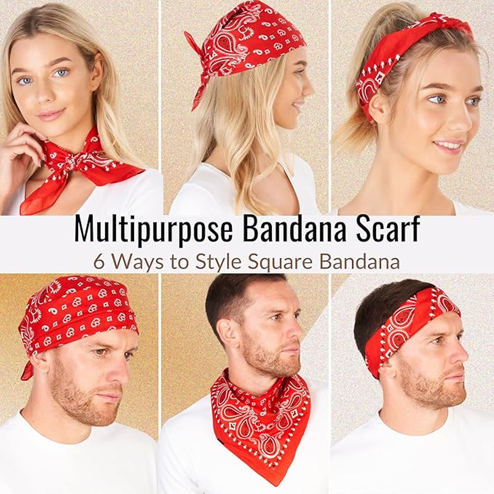 Hip Hop Cowboy Paisley Scarf L - đánh giá và giá Bandana Blank White