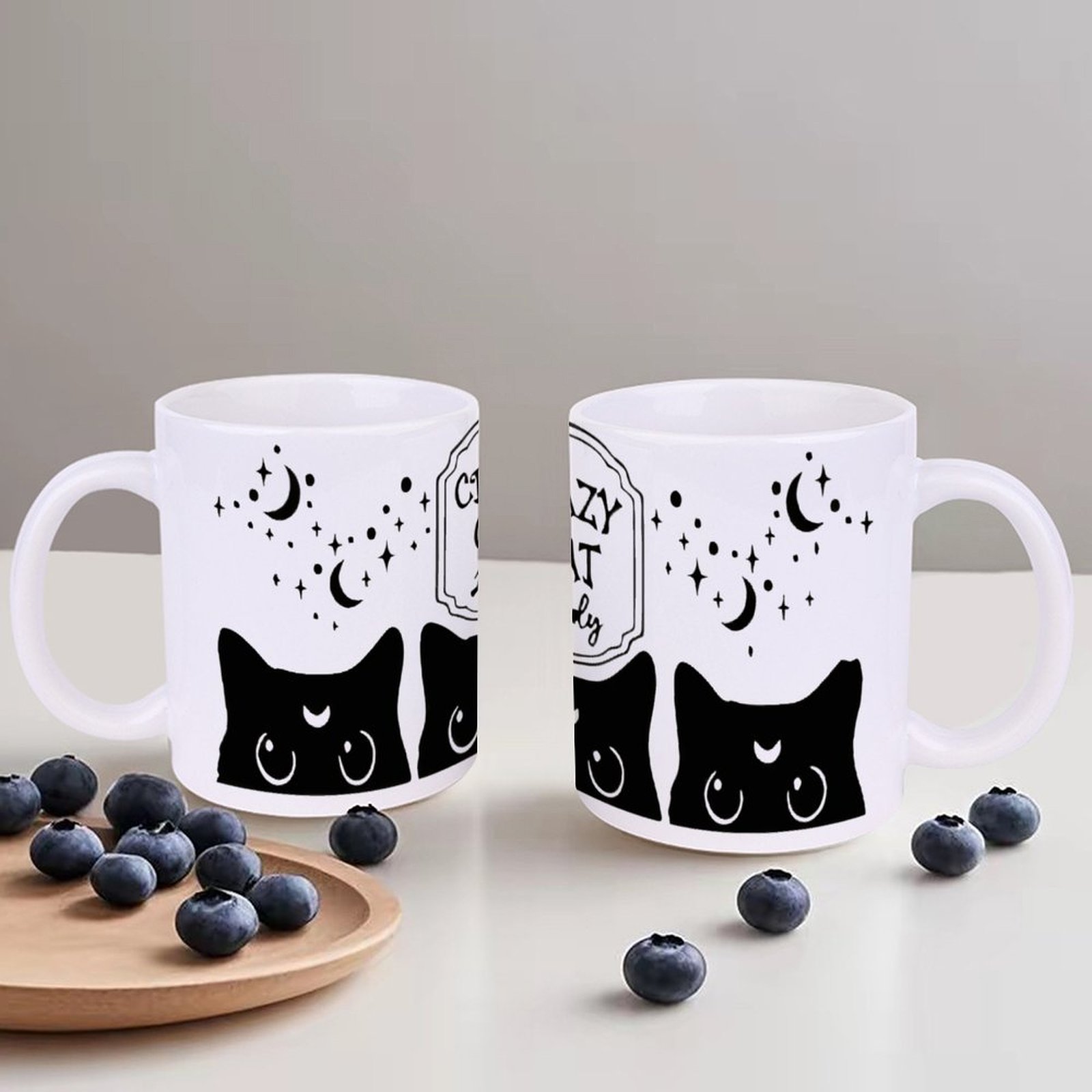 Three Black Cats With Crescent - đánh giá và giá Sublimation Mug White