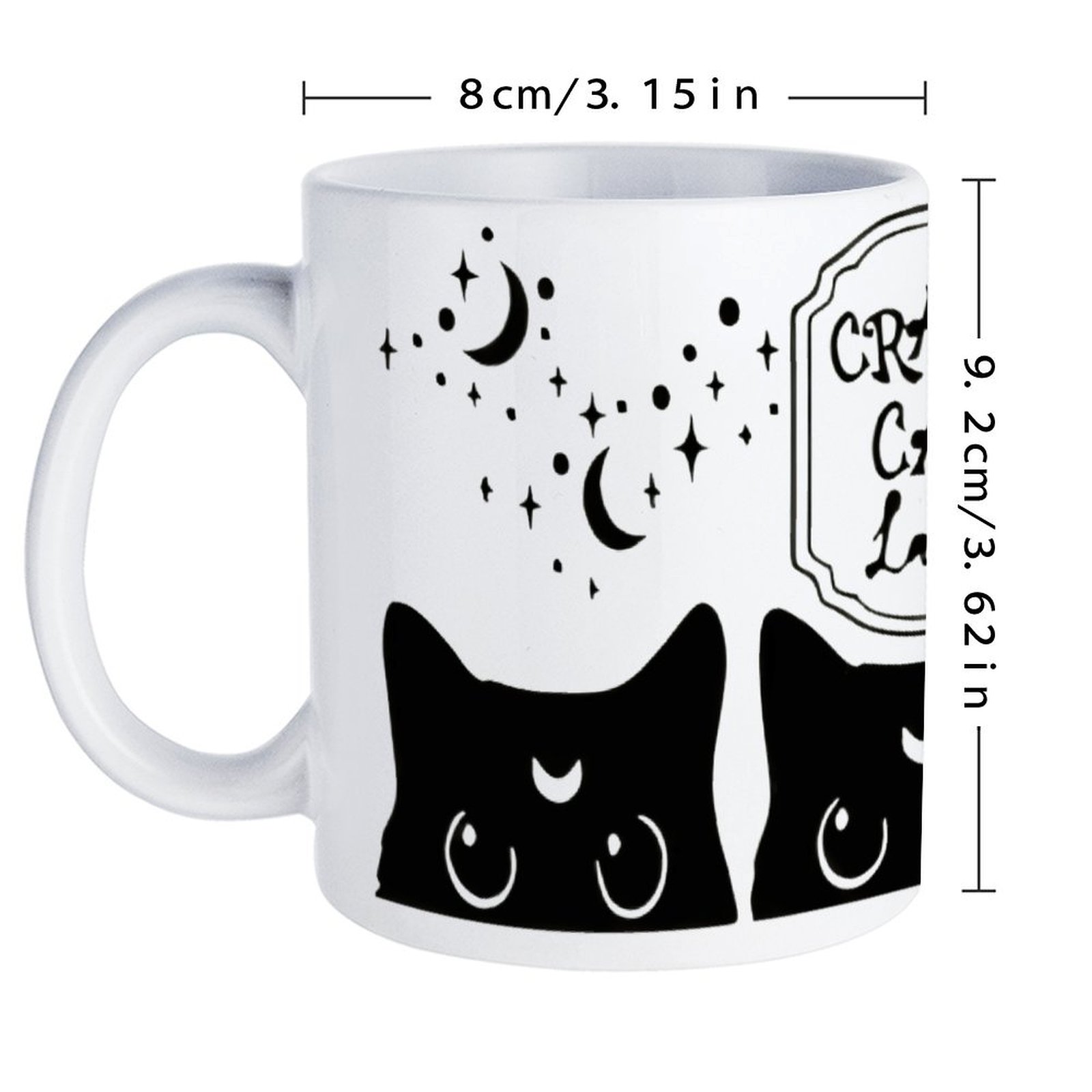 Three Black Cats With Crescent - đánh giá và giá Sublimation Mug White