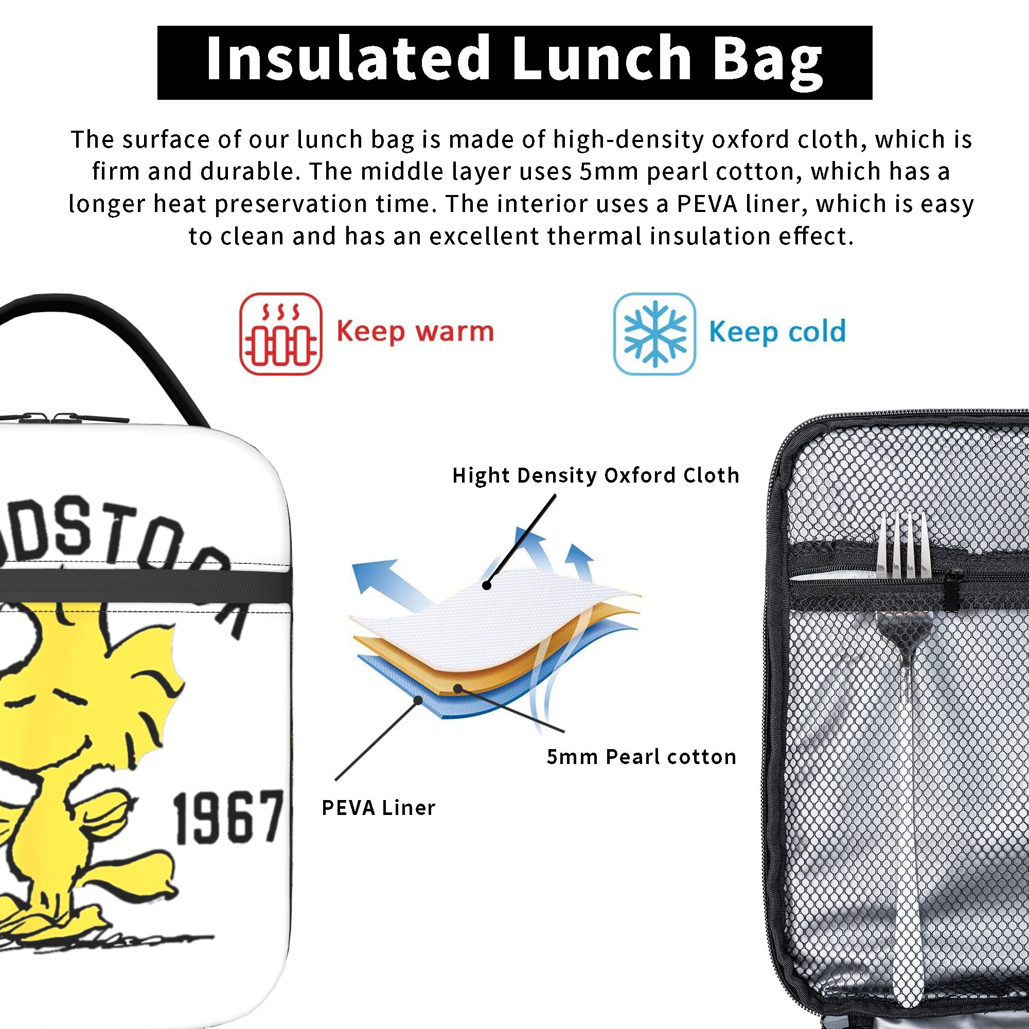 Peanuts Woodstock Snoopy Insul - đánh giá và giá Tote Bag Sublimation