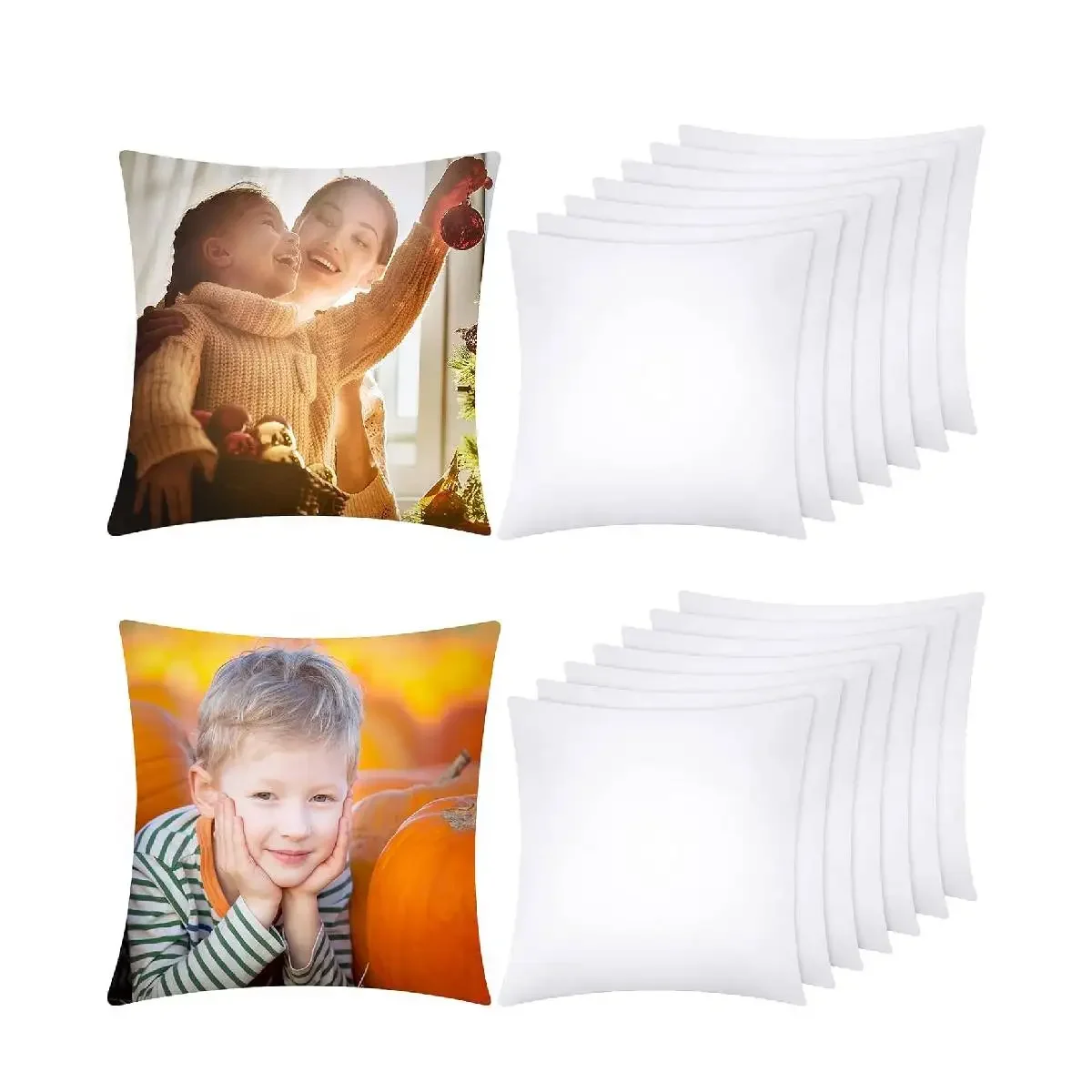 4-Pack White Polyester Peach S - đánh giá và giá Pillow Cover Sublimation