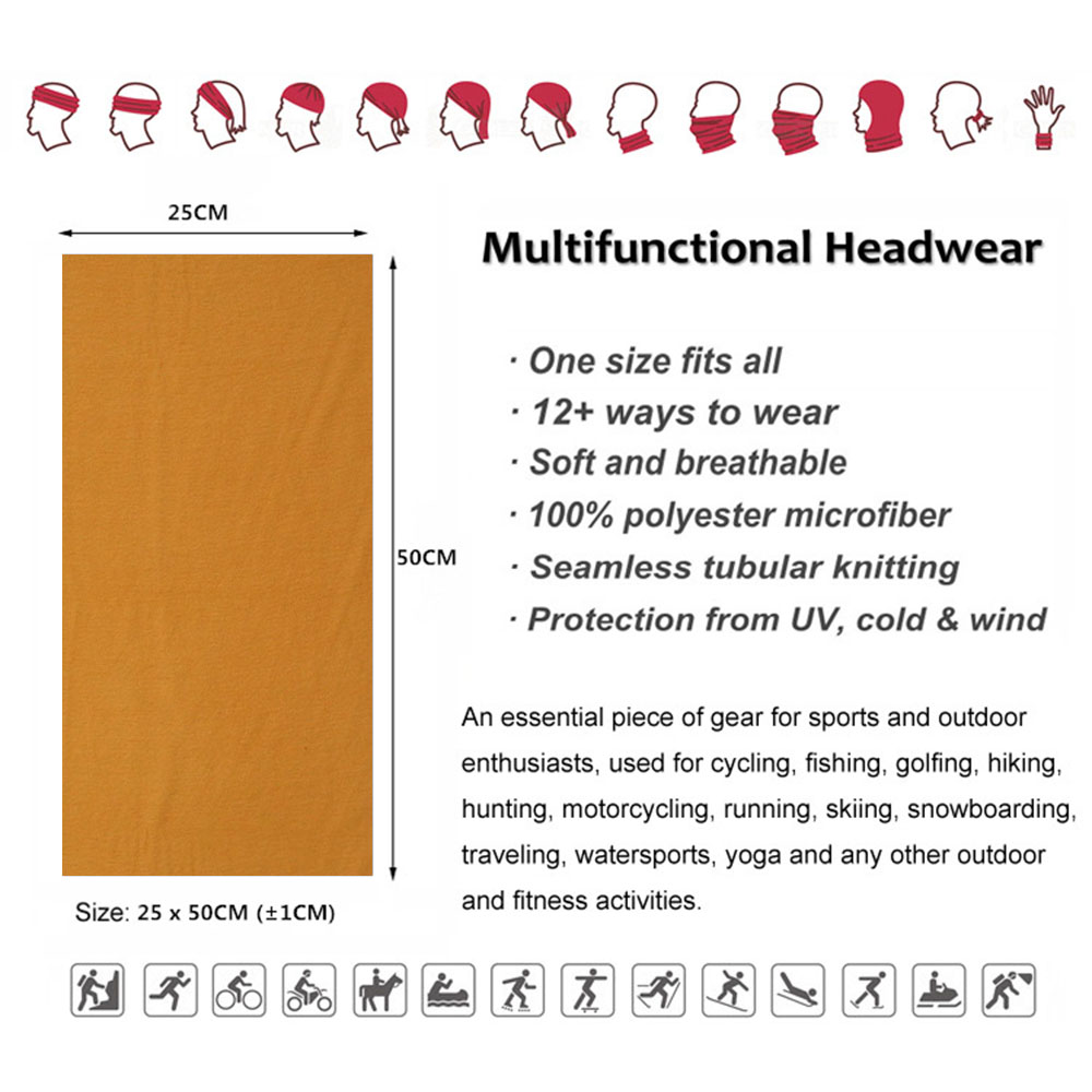 55 Solid Colors Outdoor Sports - đánh giá và giá Bandana Blank White