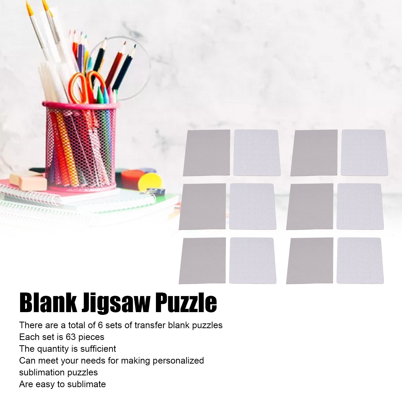 6 Set Blank Puzzles 13x18cm Wh - đánh giá và giá Puzzle Blank White
