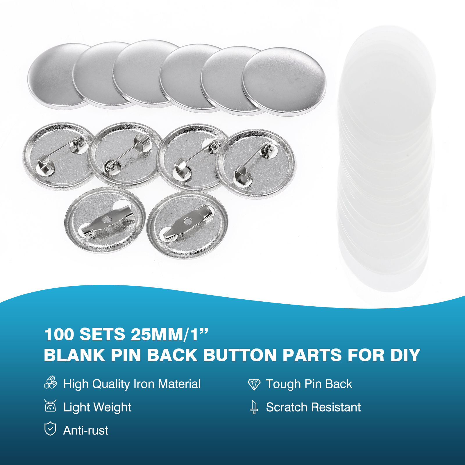 100Pcs Mini DIY Round Mirror M - đánh giá và giá Button Badge Blank