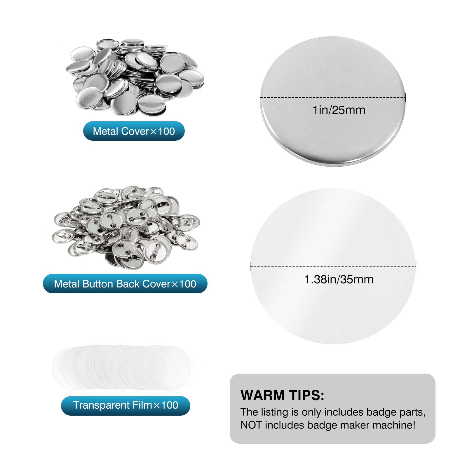 100Pcs Mini DIY Round Mirror M - đánh giá và giá Button Badge Blank