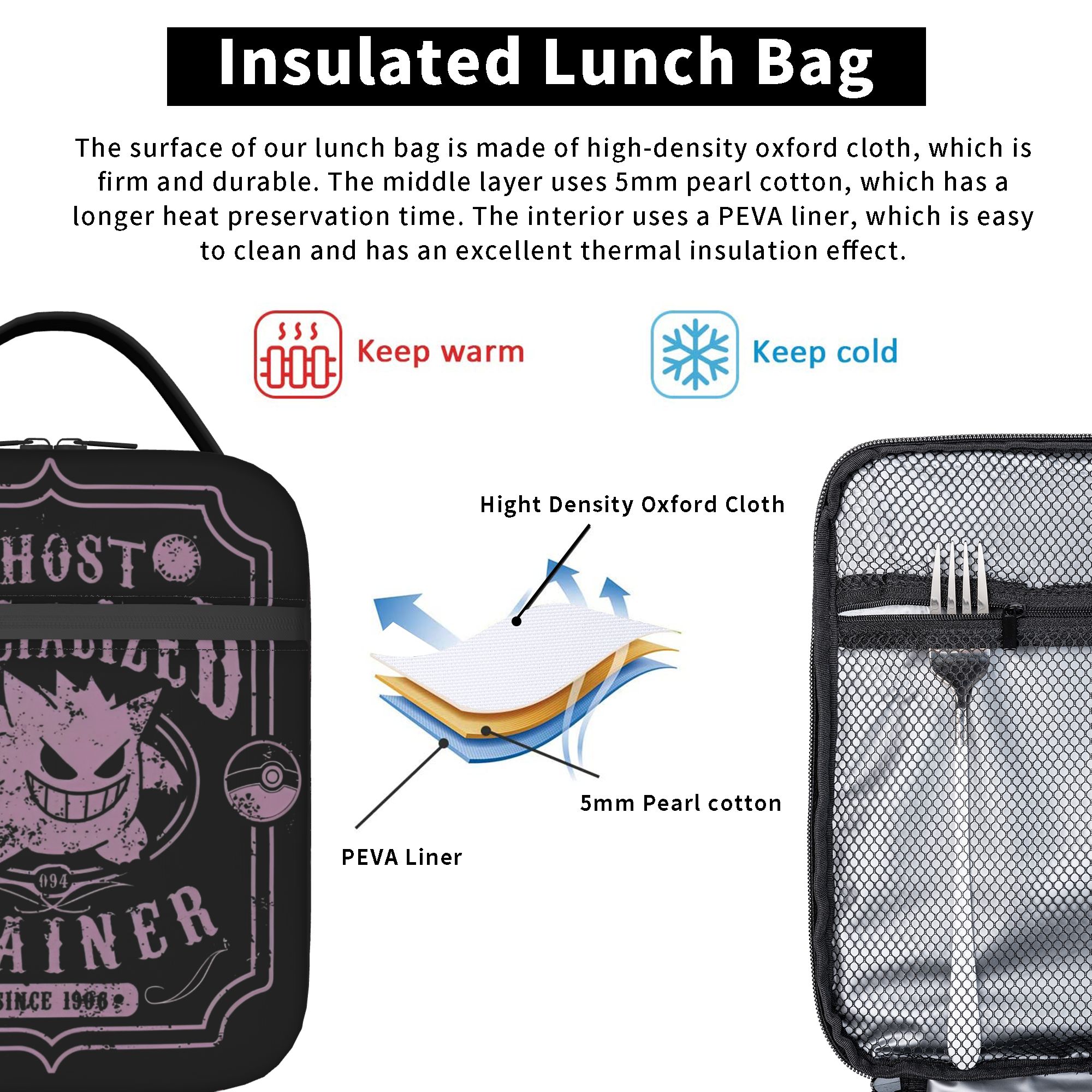 Gengar The Spooky Pokemon Insu - đánh giá và giá Tote Bag Sublimation