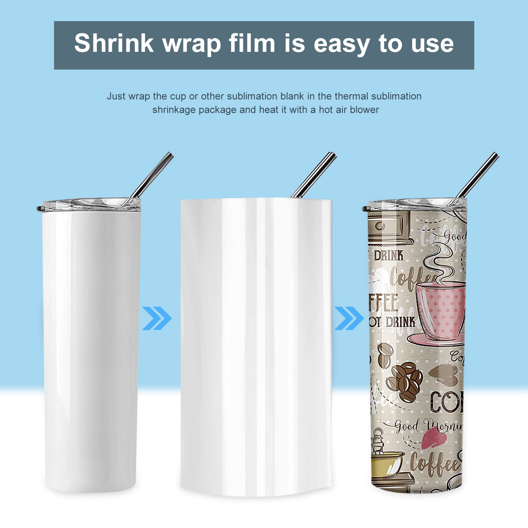 AEE3-30Pcs Sublimation Shrink  - đánh giá và giá Sublimation Mug White