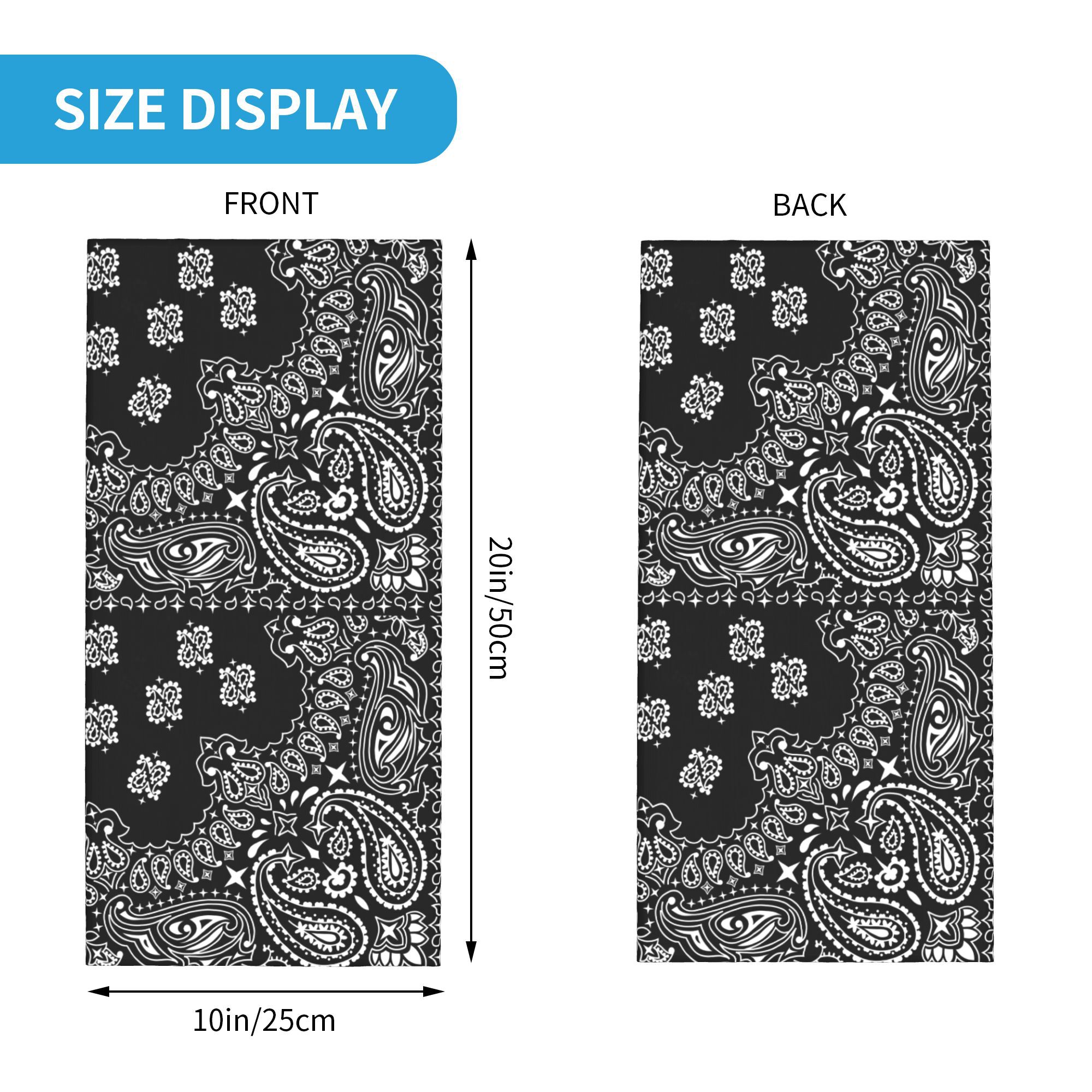 Custom Black And White Paisley - đánh giá và giá Bandana Blank White