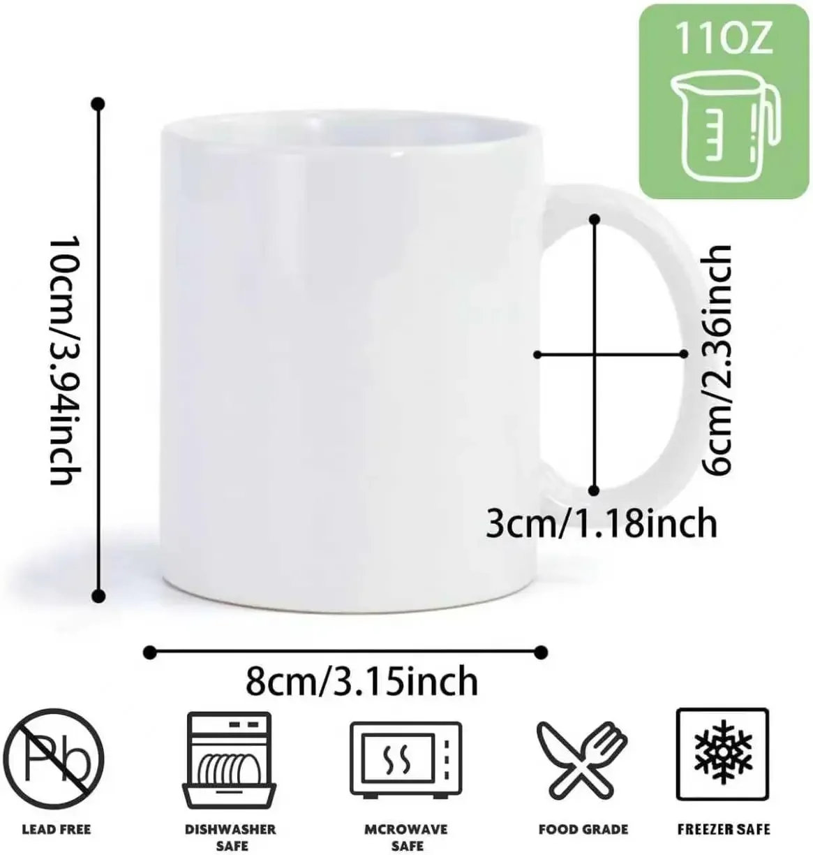 36pcs Sublimation Mugs, 11oz W - đánh giá và giá Sublimation Mug White