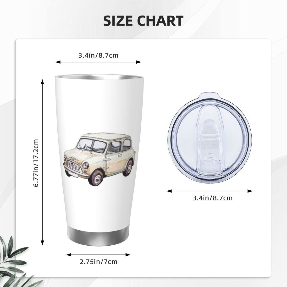 Classic White Mini Cooper In W - đánh giá và giá Tumbler 20Oz White