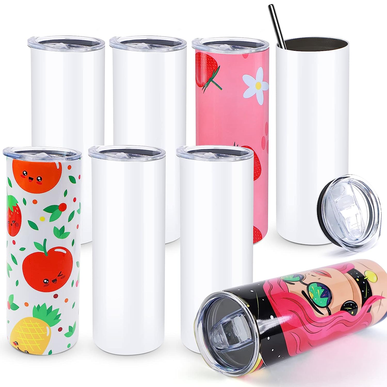 HTVRONT 8pcs Stainless 20 OZ S - đánh giá và giá Sublimation Mug White