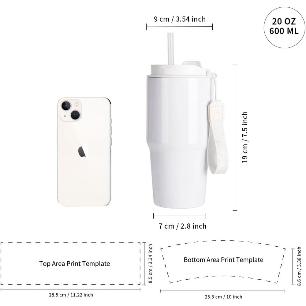 20 oz White Sublimation Tumble - đánh giá và giá Tumbler 20Oz White