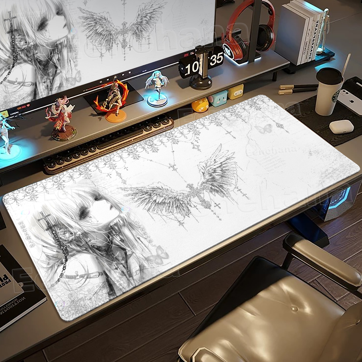 Black White Angel Mouse Pad La - đánh giá và giá Mouse Pad Blank Sublimation