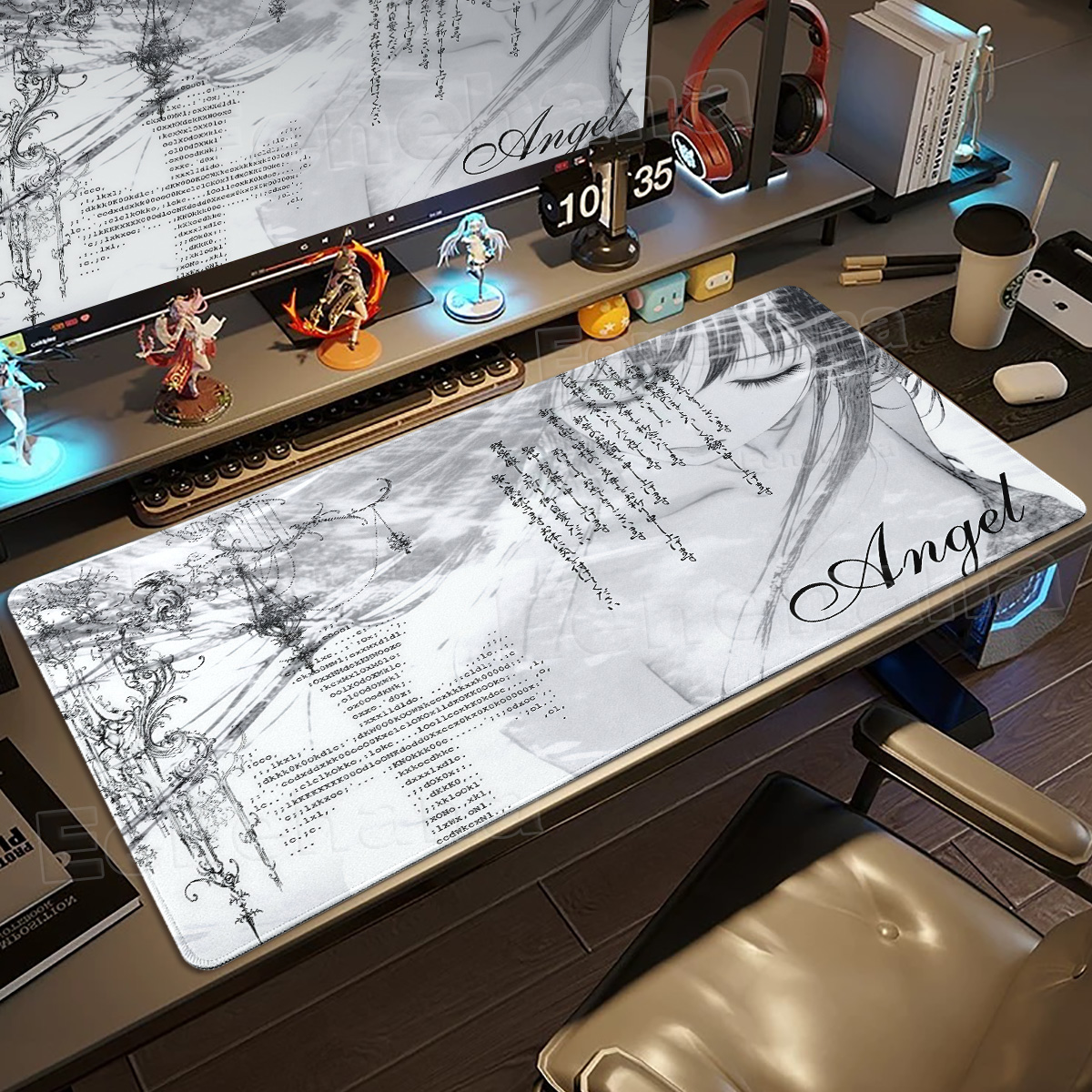 Black White Angel Mouse Pad La - đánh giá và giá Mouse Pad Blank Sublimation