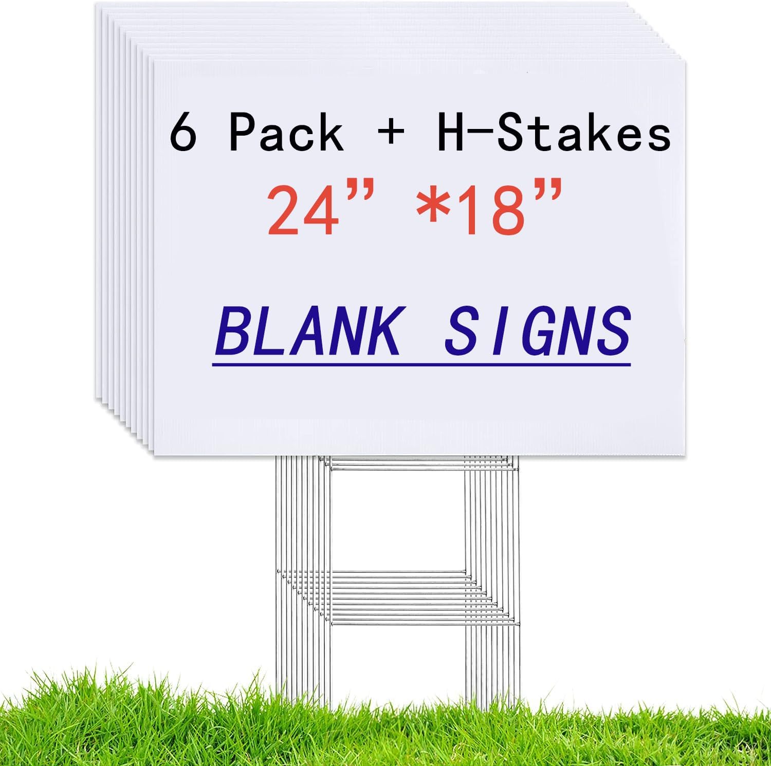 6 Pack 24x18 White Blank Lawn  - đánh giá và giá Yard Sign Blank