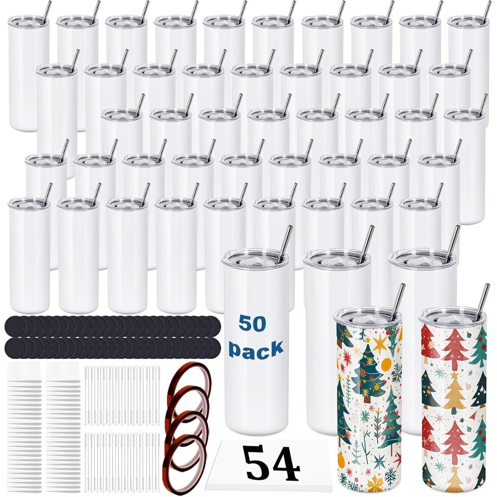 50 Pack 20 OZ Sublimation Tumb - đánh giá và giá Tumbler 20Oz White