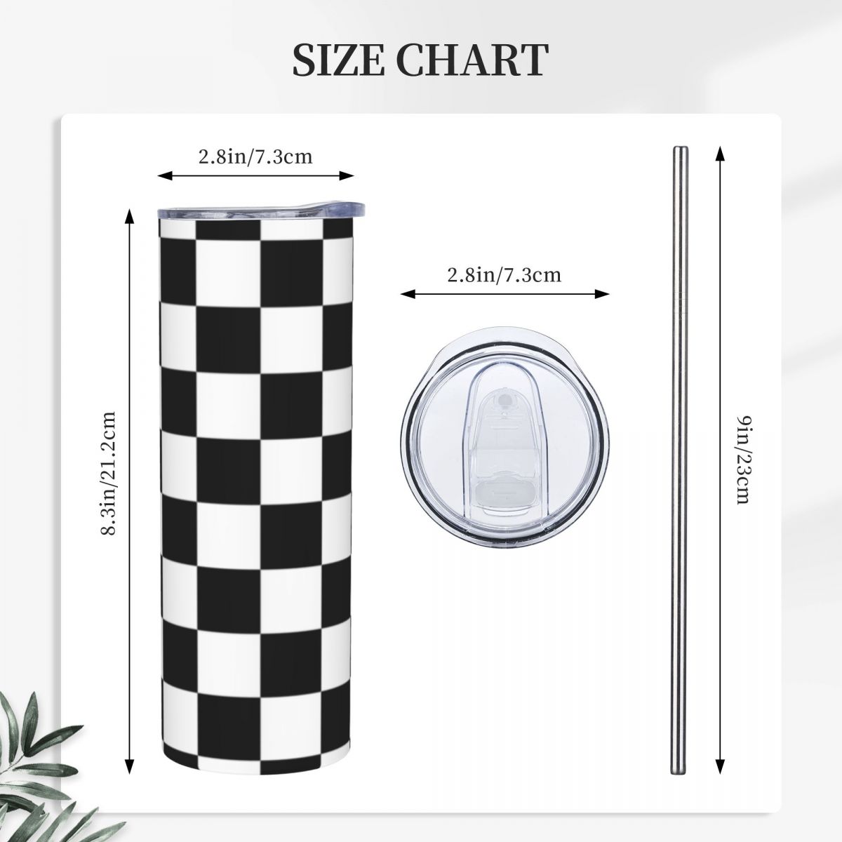 Black And White Checkerboard S - đánh giá và giá Tumbler 20Oz White