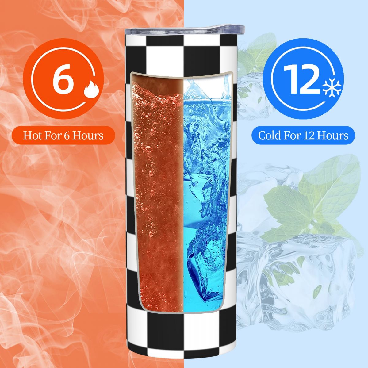 Black And White Checkerboard S - đánh giá và giá Tumbler 20Oz White