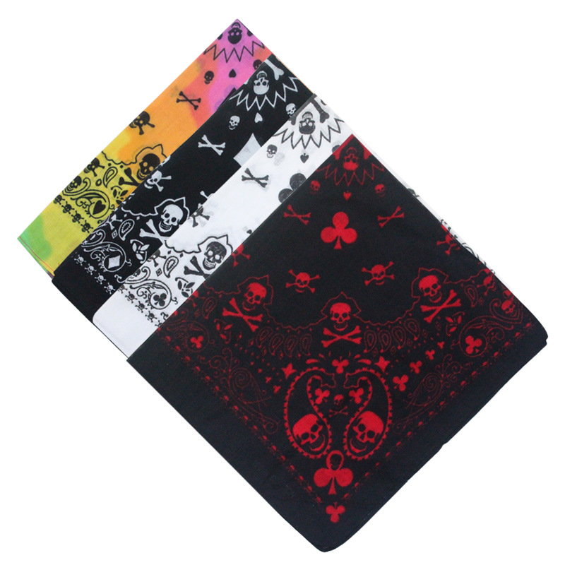 55cm White Black Red Skull Pok - đánh giá và giá Bandana Blank White