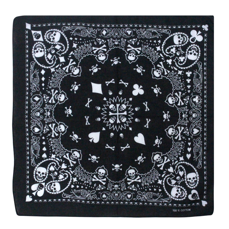 55cm White Black Red Skull Pok - đánh giá và giá Bandana Blank White