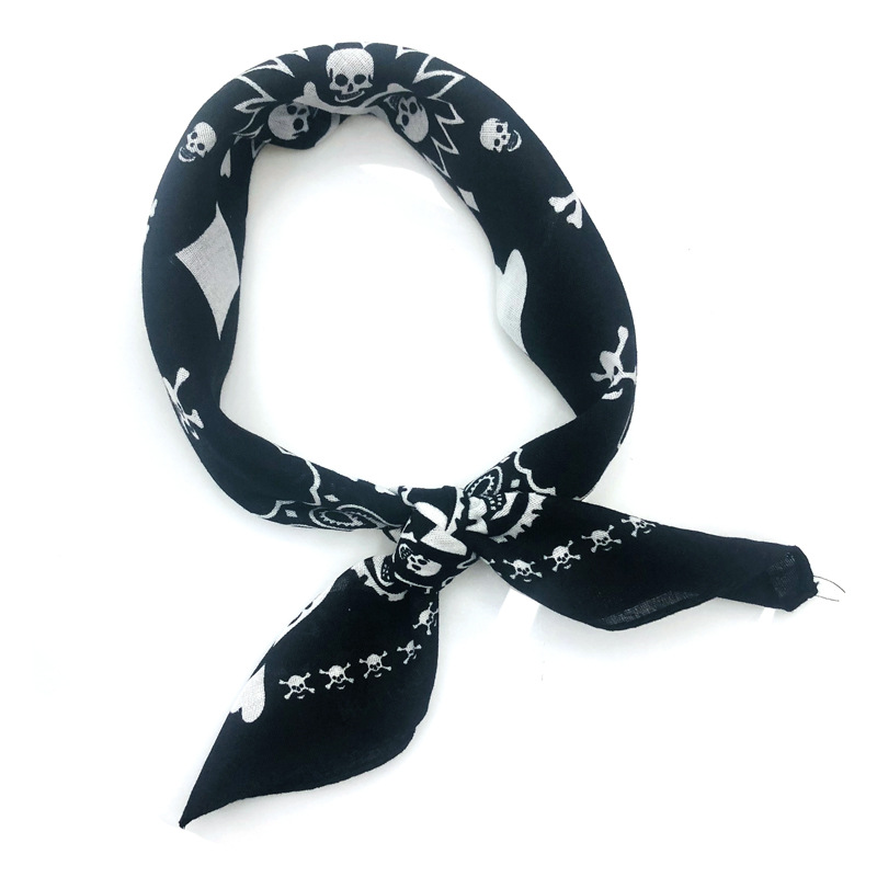 55cm White Black Red Skull Pok - đánh giá và giá Bandana Blank White