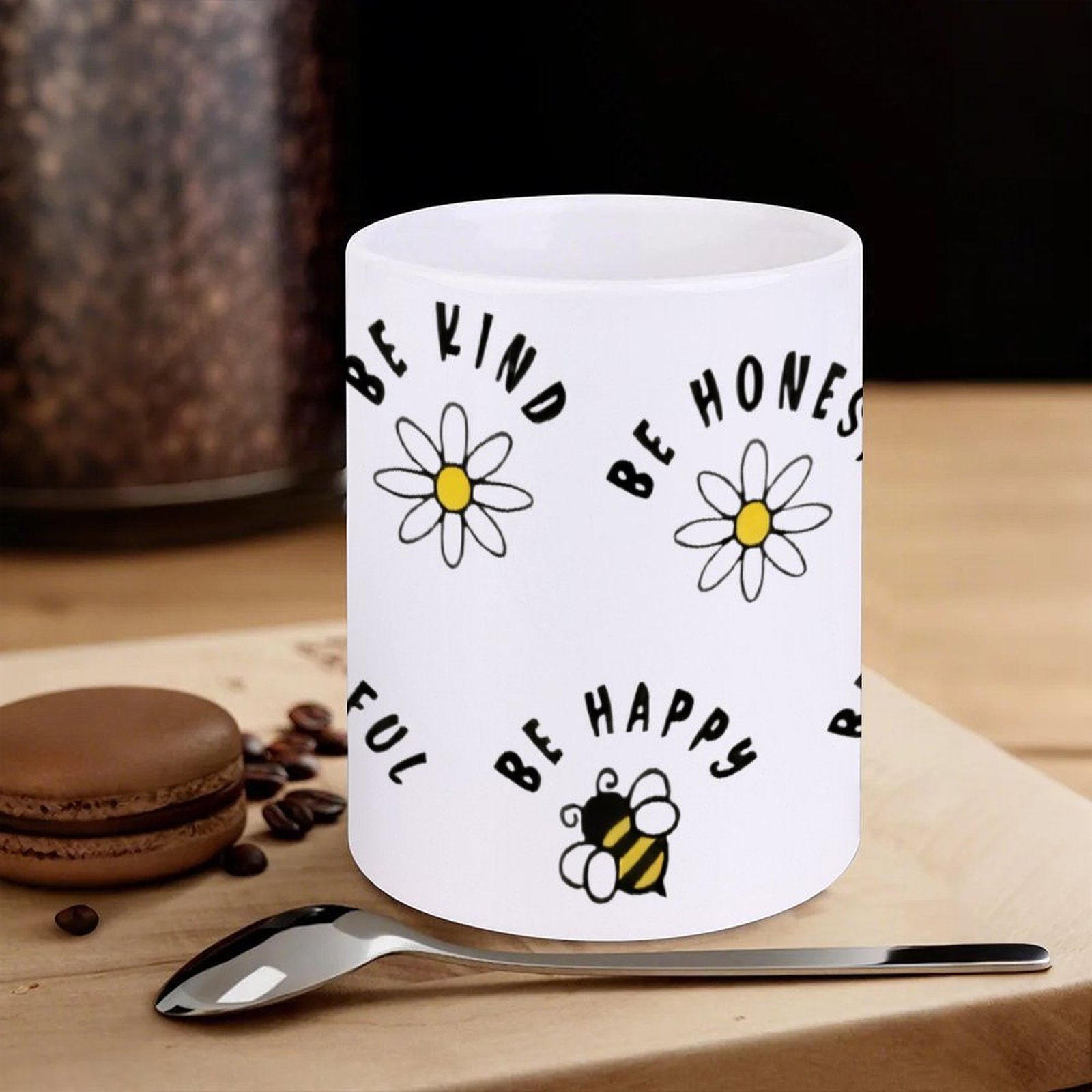 Four Stickers With Bees And Da - đánh giá và giá Sublimation Mug White