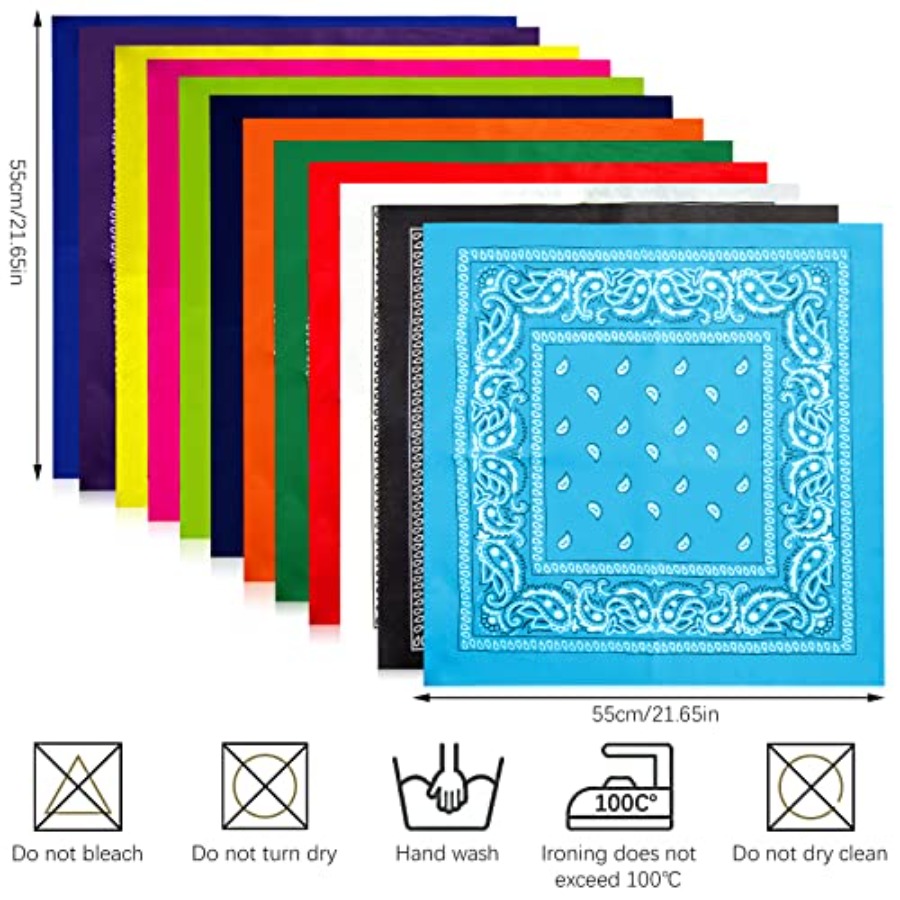12- Bandanas for Men Women Pai - đánh giá và giá Bandana Blank White