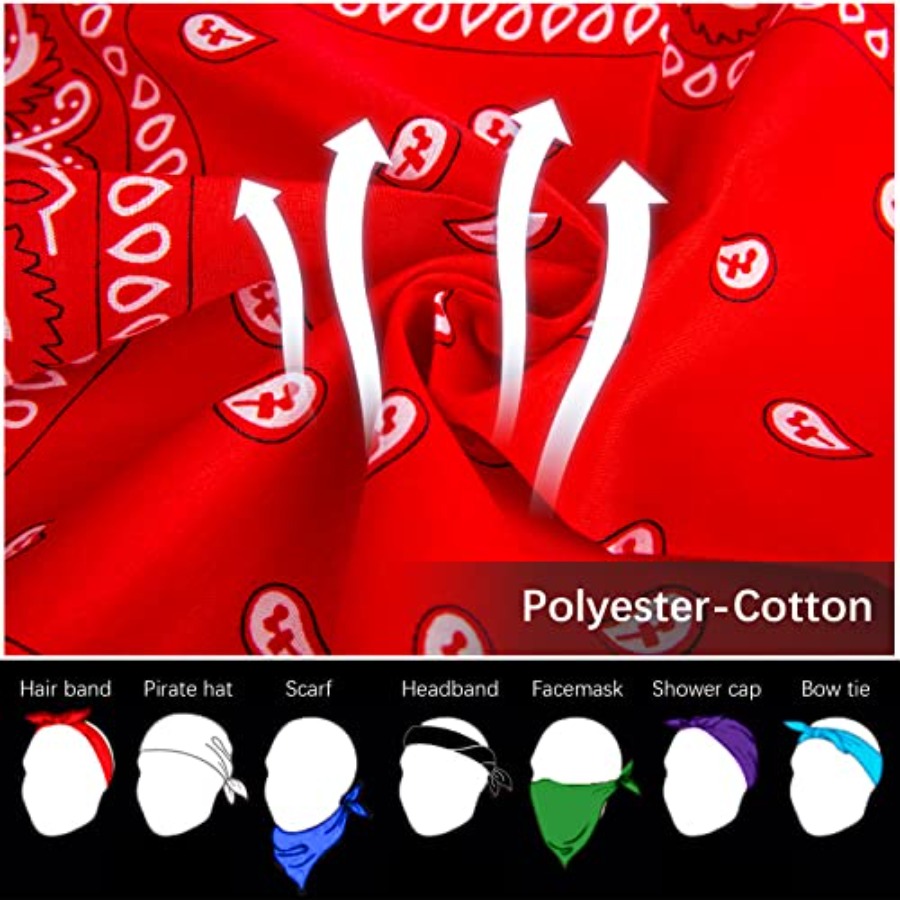 12- Bandanas for Men Women Pai - đánh giá và giá Bandana Blank White