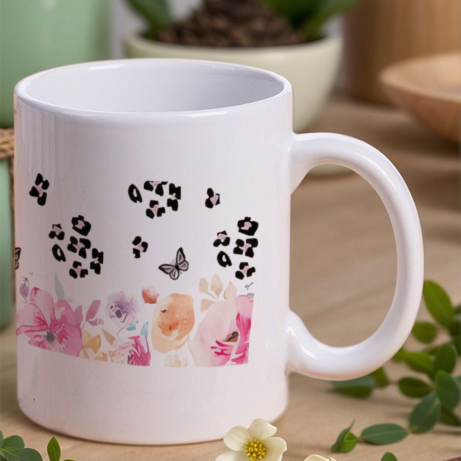 A Watercolor Painting Of Flowe - đánh giá và giá Sublimation Mug White