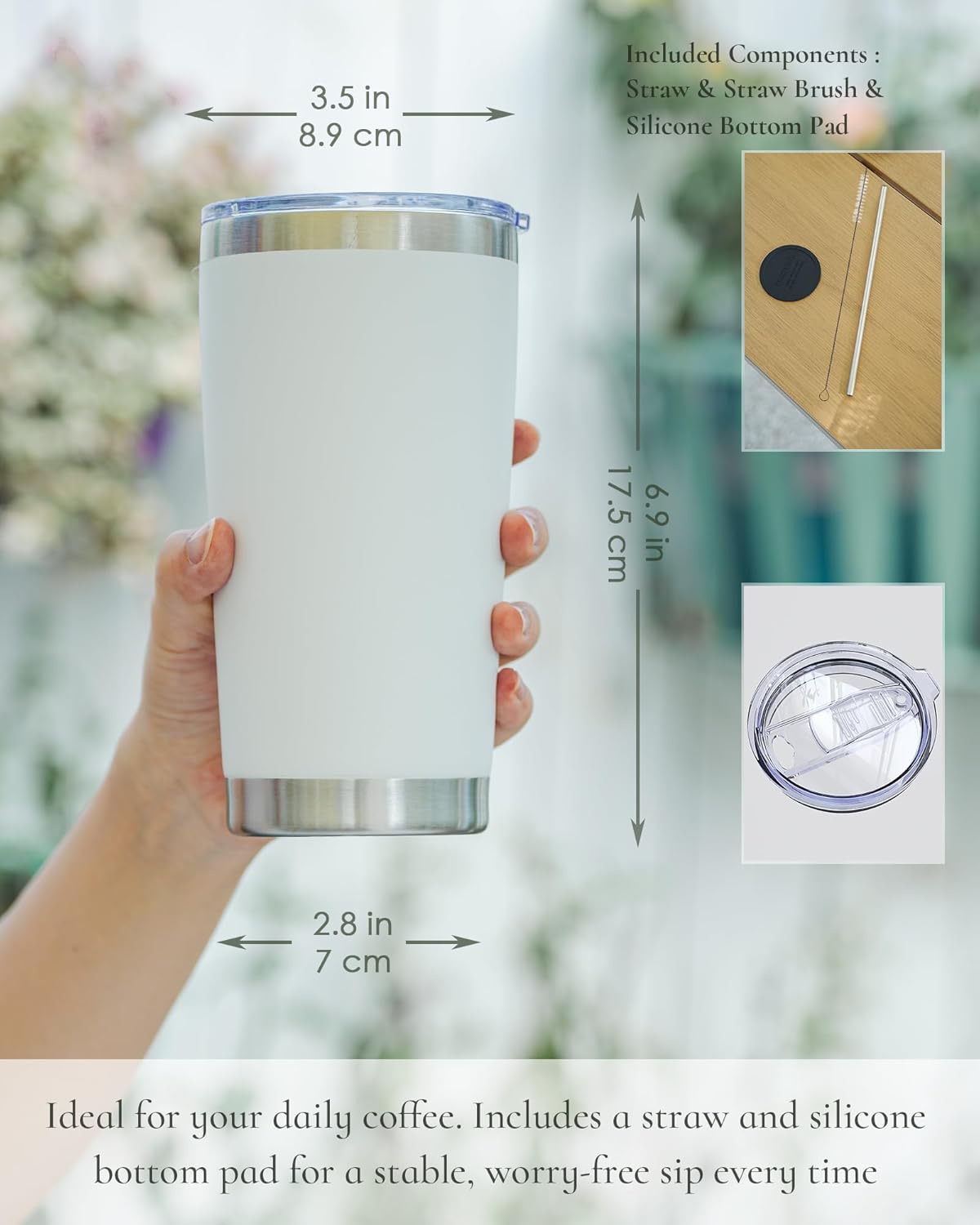 20oz Leakproof Travel Coffee T - đánh giá và giá Tumbler 20Oz White
