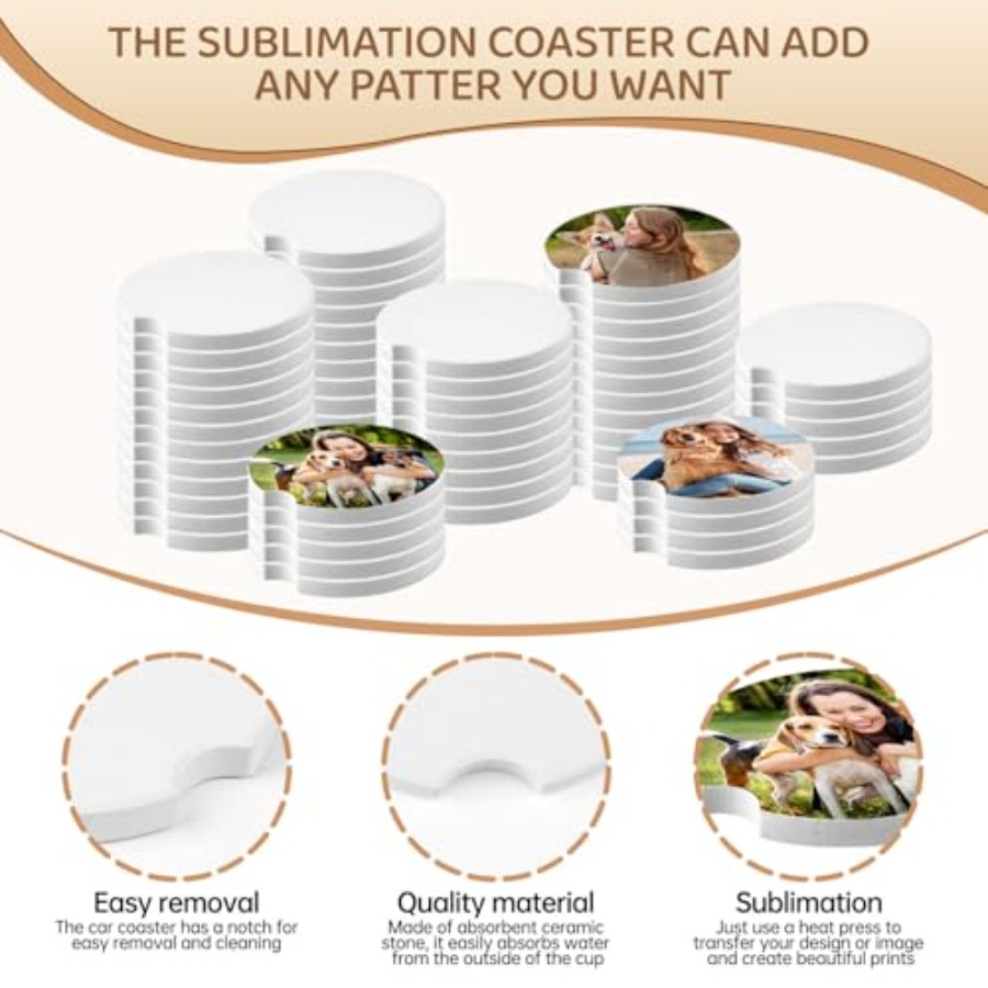 312 Pcs Ceramic Car Coasters 2 - đánh giá và giá Coaster Sublimation Blank