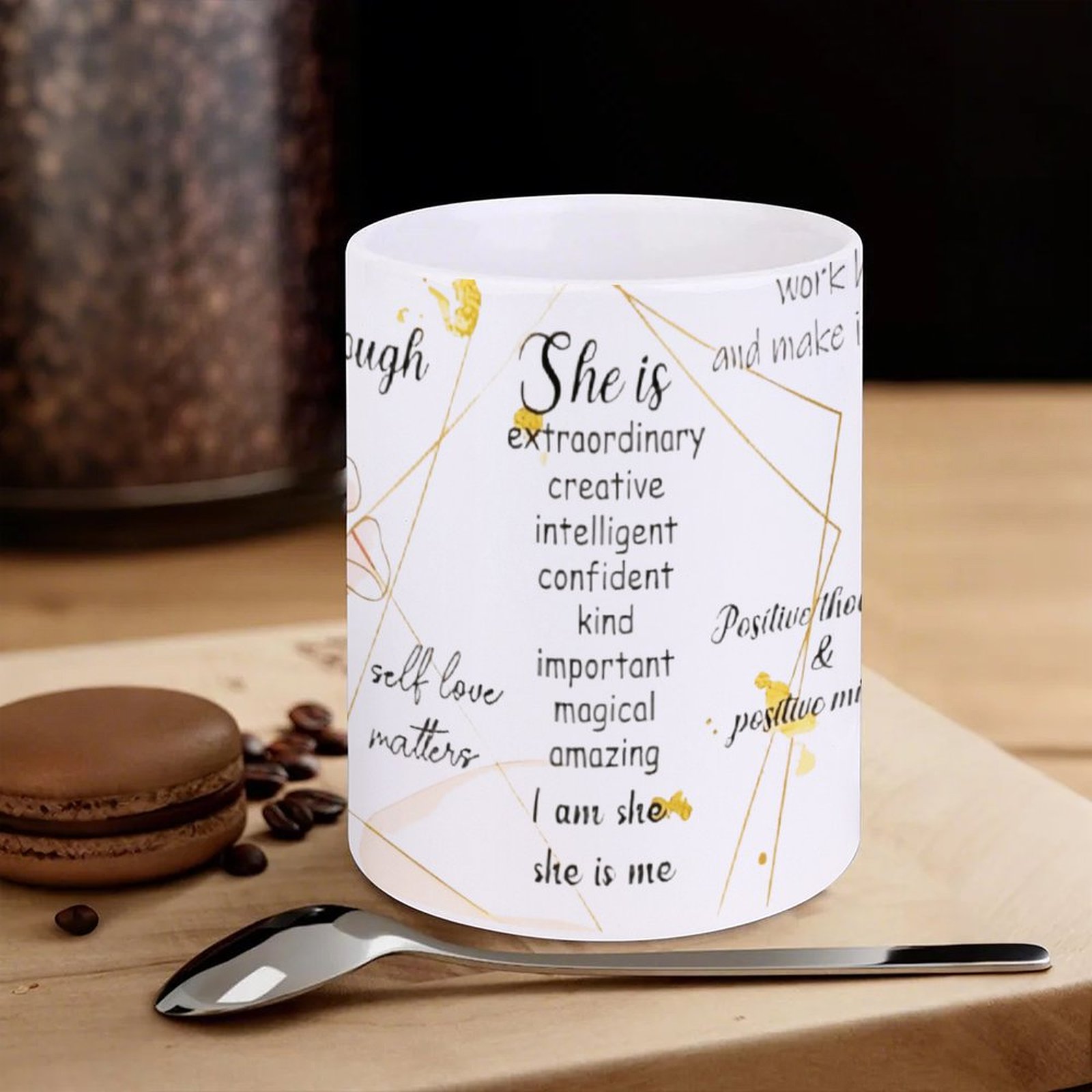 A Poster With A Quote About Sh - đánh giá và giá Sublimation Mug White