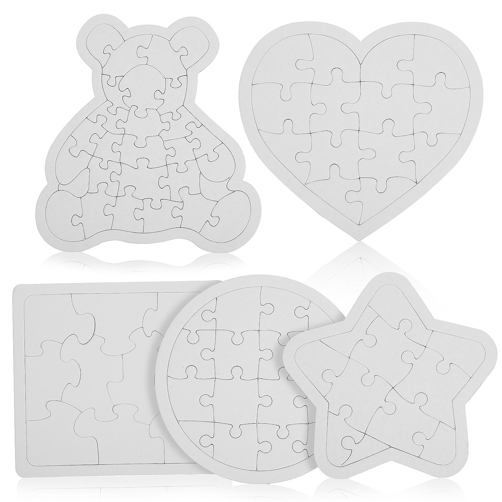 5Pcs White Blank Jigsaw Puzzle - đánh giá và giá Puzzle Blank White