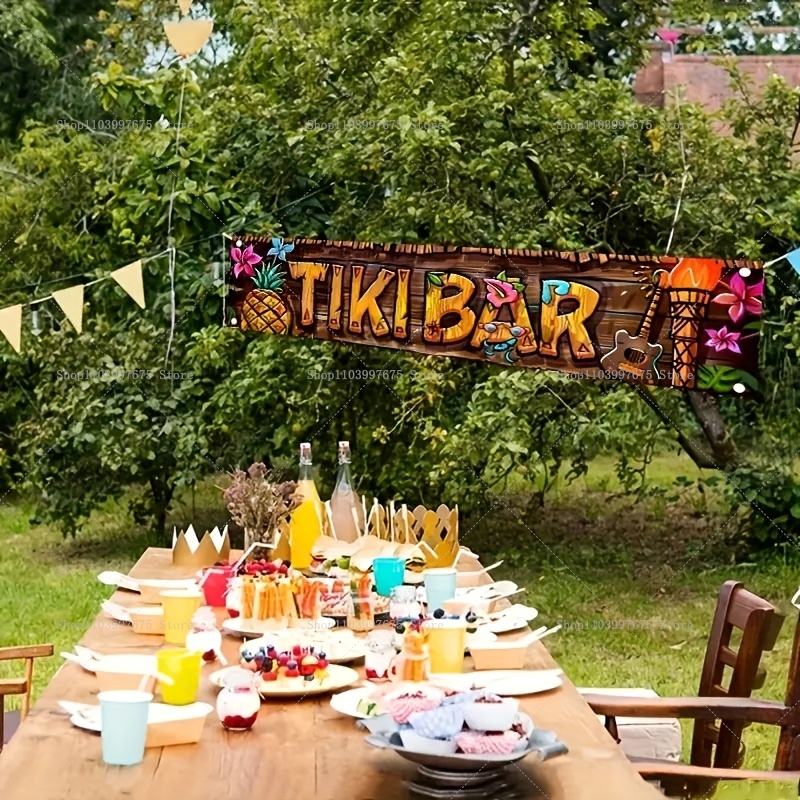 Tiki Bar Banner Tropical Hawai - đánh giá và giá Yard Sign Blank