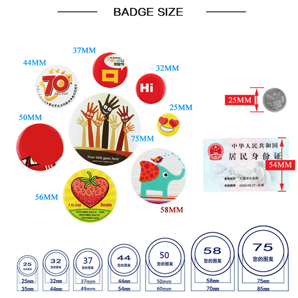 100Pcs/set Plastic Blank Badge - đánh giá và giá Button Badge Blank