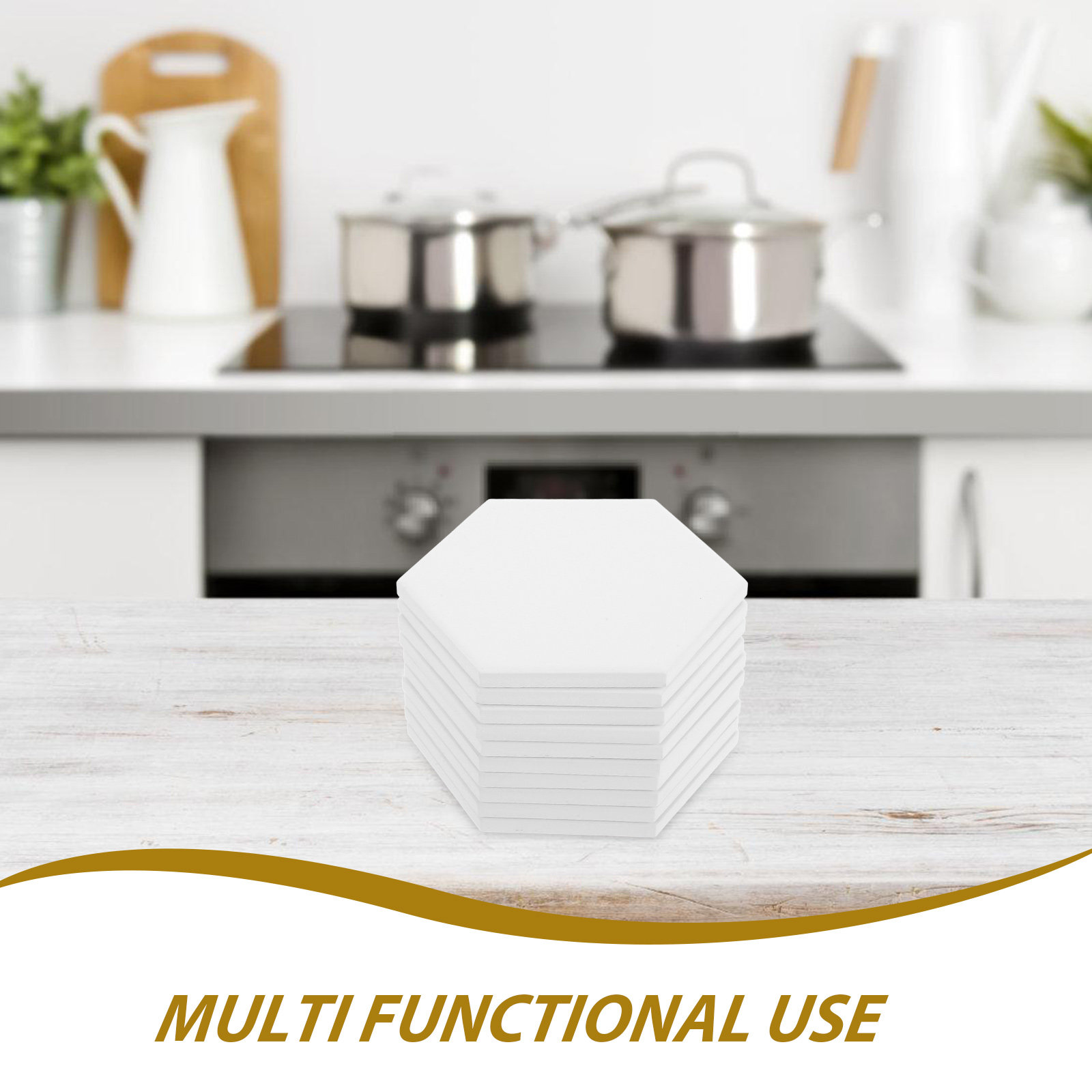 10Set White Hexagonal Ceramic  - đánh giá và giá Coaster Sublimation Blank