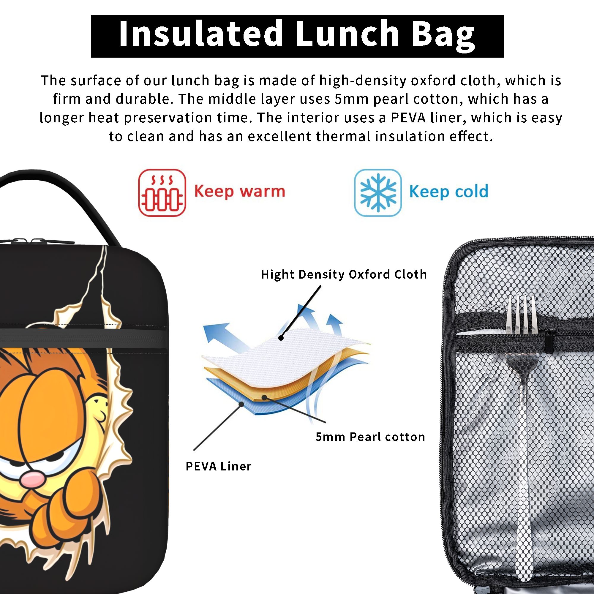 Garfielded Insulated Lunch Bag - đánh giá và giá Tote Bag Sublimation