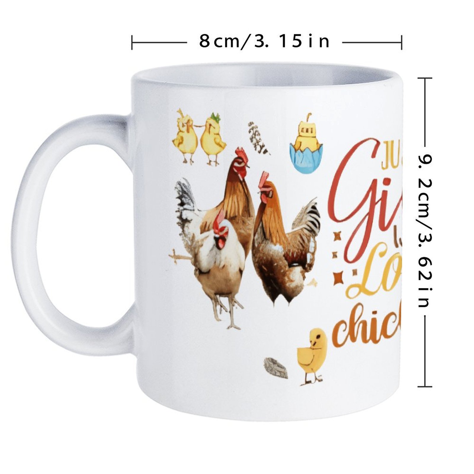 Just A Girl Who Loves Chickens - đánh giá và giá Sublimation Mug White