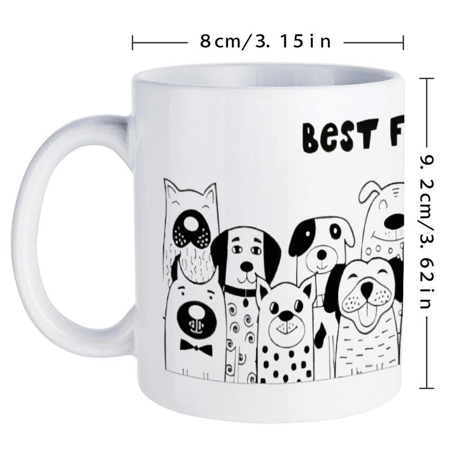 Illustration Of Dogs With The  - đánh giá và giá Sublimation Mug White