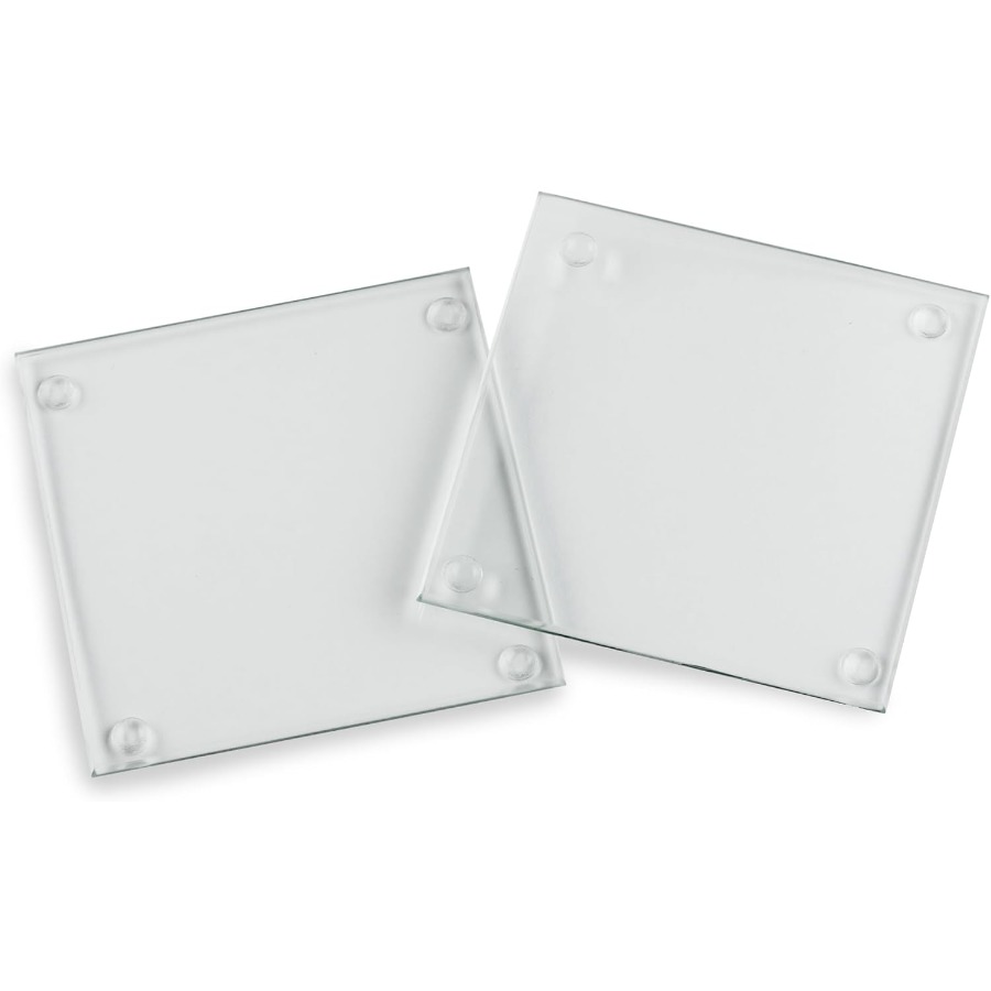 Clear Glass Drink Coasters Set - đánh giá và giá Coaster Sublimation Blank
