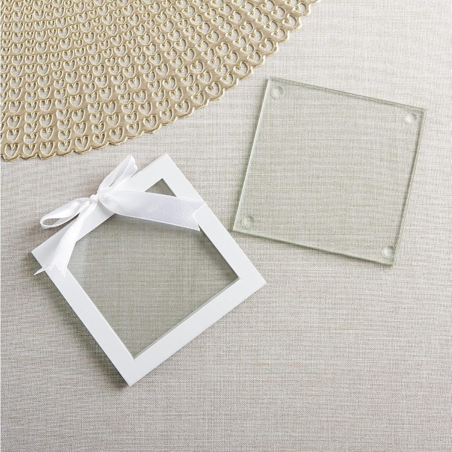 Clear Glass Drink Coasters Set - đánh giá và giá Coaster Sublimation Blank